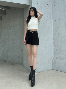 「アイテム（ニット/セーター）」を使った、maiさん（レディース・167cm）の夏コーディネート
