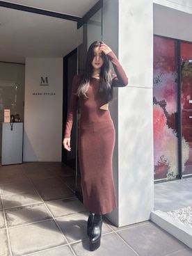 「アイテム（ワンピース/ドレス）」を使った、maiさん（レディース・167cm）の秋コーディネート