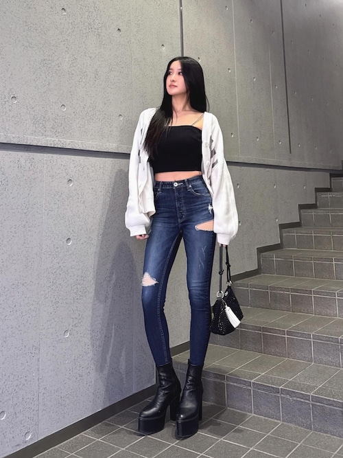 MELLOWYモールニットカーディガン