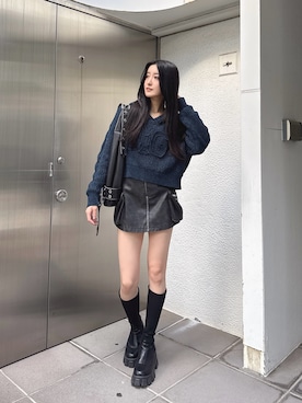 「GYDA（ジェイダ）のアイテム（ブーツ）」を使った、maiさん（レディース・167cm）の秋コーディネート