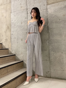 「サテンパンツ」｜「アイテム（キャミソール）」を使った、maiさん（レディース・167cm）の春コーディネート