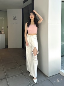 DIESEL P-ADENY ハイウエスト ワイドパンツ ウール ブラック ハイウエストワイドパンツ | レディースファッション通販 - DHOLIC