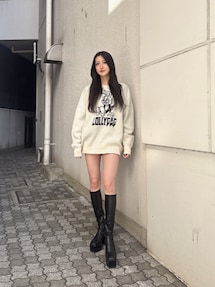 ハイウエストGG POKETプリーツデニムスカートライクショートパンツ
