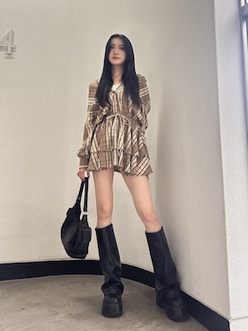 「アイテム（ワンピース）」を使った、maiさん（レディース・167cm）の秋コーディネート