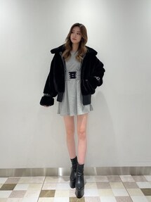 GYDAオーバーサイズエコファーコート黒 オーバーサイズエコファーコート｜ジェイダ（GYDA）アウトレット