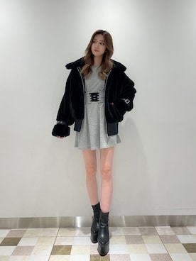「GYDA」｜「アイテム（ブルゾン）」を使った、maiさん（レディース・167cm）の冬コーディネート