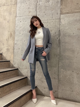 「GYDA（ジェイダ）のアイテム（テーラードジャケット）」を使った、maiさん（レディース・167cm）の春コーディネート