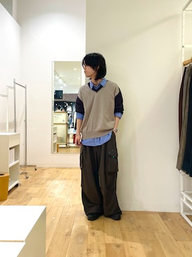 「SENSE OF PLACE by URBAN RESEARCH（センスオブプレイスバイアーバンリサーチ）のアイテム」を使った、にしはらさん（メンズ・169cm）の秋コーディネート