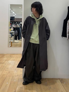 「アイテム（モッズコート）」を使った、にしはらさん（メンズ・169cm）の冬コーディネート
