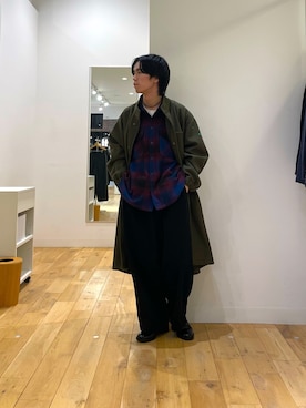 「アイテム（モッズコート）」を使った、にしはらさん（メンズ・169cm）の冬コーディネート