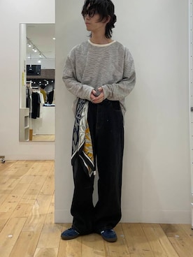 「アイテム（バンダナ/スカーフ）」を使った、にしはらさん（メンズ・169cm）の夏コーディネート