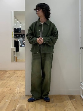 「アイテム（デニムジャケット）」を使った、にしはらさん（メンズ・169cm）の夏コーディネート