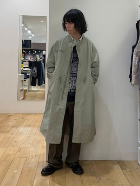 「アイテム（モッズコート）」を使った、にしはらさん（メンズ・169cm）の冬コーディネート