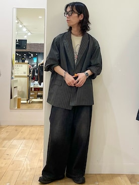 「アイテム（メガネ）」を使った、にしはらさん（メンズ・169cm・20代）の夏コーディネート