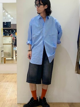 「重ね着」｜にしはらさん（メンズ・169cm）の夏コーディネート
