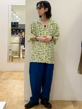 「重ね着」｜にしはらさん（メンズ・169cm）の夏コーディネート