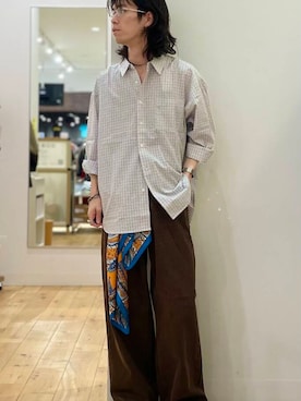 「アイテム（バンダナ/スカーフ）」を使った、にしはらさん（メンズ・169cm）の夏コーディネート