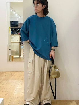 「アイテム（サングラス）」を使った、にしはらさん（メンズ・169cm）の夏コーディネート
