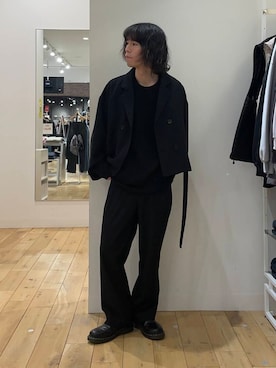 「アイテム（セットアップ）」を使った、にしはらさん（メンズ・169cm）の冬コーディネート