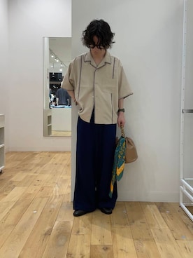 「アイテム（バンダナ/スカーフ）」を使った、にしはらさん（メンズ・169cm）の夏コーディネート