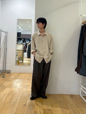 「秋のシャツ着こなし術」｜にしはらさん（メンズ・169cm）の秋コーディネート