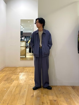 「SENSE OF PLACE by URBAN RESEARCH(センスオブプレイスバイアーバンリサーチ)の『一部WEB限定カラー』シシュウポンチショートスリーブTシャツ(Tシャツ/カットソー、ベージュ系)」を使った、にしはらさん(メンズ・169cm)の春コーディネート