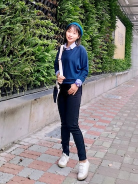 「アイテム（腕時計、パープル系）」を使った、寶寶鷹さん（レディース・164cm）の春コーディネート