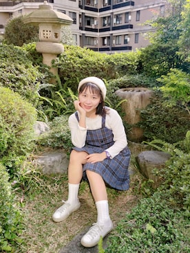 「blue」｜「アイテム（帽子）」を使った、寶寶鷹さん（レディース・164cm）の冬コーディネート