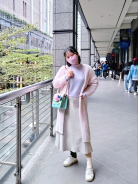 「アイテム（ピーコート、ピンク系）」を使った、寶寶鷹さん（レディース・164cm）の冬コーディネート