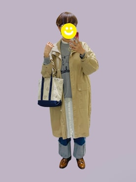 「アイテム（シャツワンピース）」を使った、mayacoroさん（レディース・163cm）の冬コーディネート
