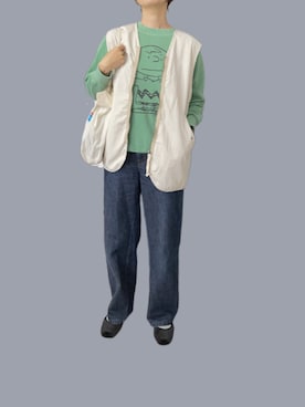 「重ね着ベストシーズン」｜「アイテム（バレエシューズ）」を使った、mayacoroさん（レディース・163cm）の秋コーディネート
