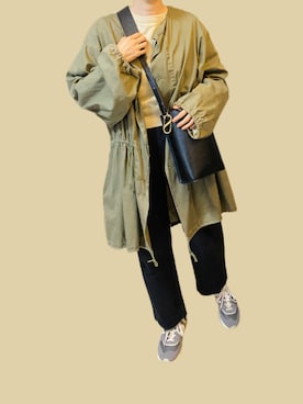 「TODAYFUL（トゥデイフル）のアイテム（ミリタリージャケット）」を使った、mayacoroさん（レディース・163cm）の春コーディネート