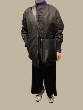 「アイテム（MA-1）」を使った、mayacoroさん（レディース・163cm）の冬コーディネート