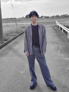 「アイテム（トップス）」を使った、けんさん（メンズ・188cm）の秋コーディネート