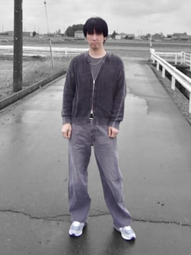 「アイテム（スニーカー）」を使った、けんさん（メンズ・188cm）の秋コーディネート