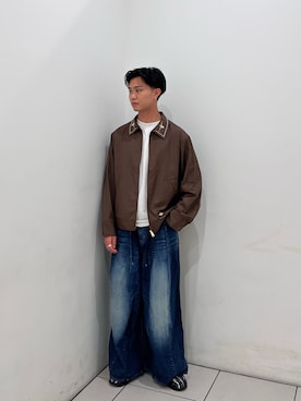 「アイテム（その他アウター、ブラウン系）」を使った、YUTAKAさん（メンズ・182cm）の秋コーディネート