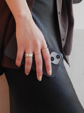 「TEN.（テン）のSILVER925 ファネルリング（リング）」を使った、manaさん（レディース・158cm）の秋コーディネート