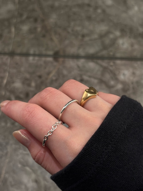 TEN. 指輪 リング 18KGP ハートシグネットリング レディース メンズ