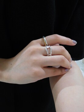 「TEN.（テン）のSILVER925 フェイトリング（リング、シルバー系）」を使った、manaさん（レディース・158cm）の夏コーディネート