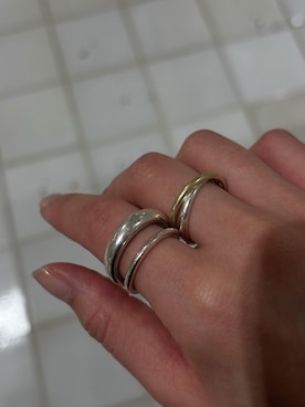 「TEN.（テン）のSILVER925 クロスリング（リング、シルバー系）」を使った、manaさん（レディース・158cm）の夏コーディネート