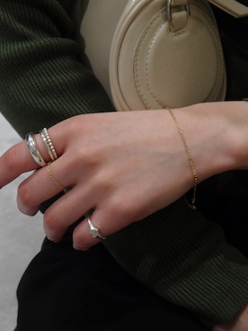 「TEN.（テン）のアイテム（リング）」を使った、manaさん（レディース・158cm）の春コーディネート