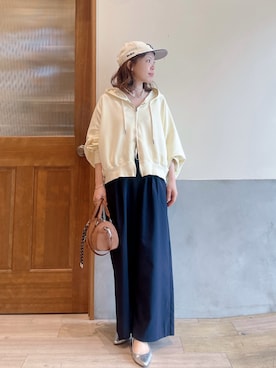 「CIAOPANIC TYPY（チャオパニックティピー）の【オケージョン対応可能】ilパールマンテルネックレス（ネックレス、シルバー系）」を使った、にわまりこさん（レディース・151cm）の春コーディネート