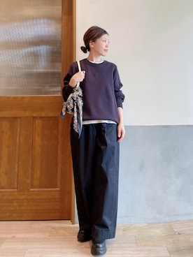 「アイテム（バンダナ/スカーフ）」を使った、にわまりこさん（レディース・151cm）の冬コーディネート