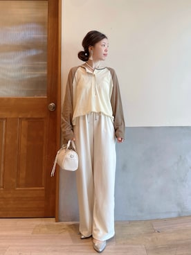 「CIAOPANIC TYPY（チャオパニックティピー）のアイテム（スラックス）」を使った、にわまりこさん（レディース・151cm）の春コーディネート