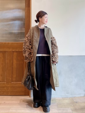 「ニットコーデ」｜にわまりこさん（レディース・151cm）の冬コーディネート