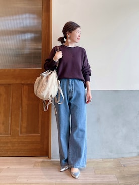 「CIAOPANIC TYPY（チャオパニックティピー）のアイテム（ニット/セーター）」を使った、にわまりこさん（レディース・151cm）の秋コーディネート