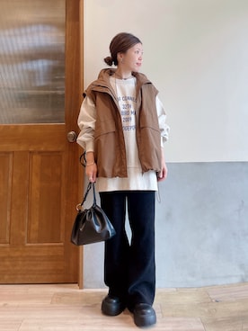 「アイテム（ブルゾン）」を使った、にわまりこさん（レディース・151cm）の冬コーディネート