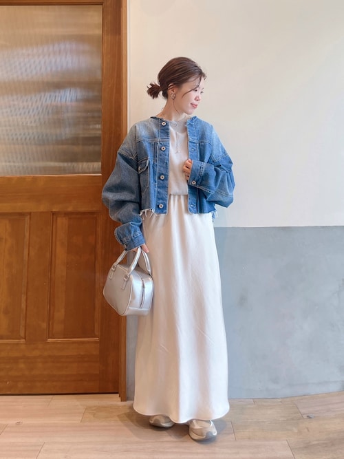 セール】【etsinta/エシンタ】バックフリルデニムジャケット（デニム