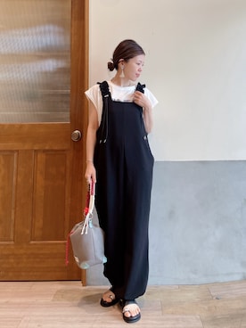 「CIAOPANIC TYPY（チャオパニックティピー）のアイテム（バッグ）」を使った、にわまりこさん（レディース・151cm）の夏コーディネート