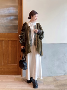 「ファーコート」｜「アイテム（ジャケット/アウター）」を使った、にわまりこさん（レディース・151cm）の秋コーディネート